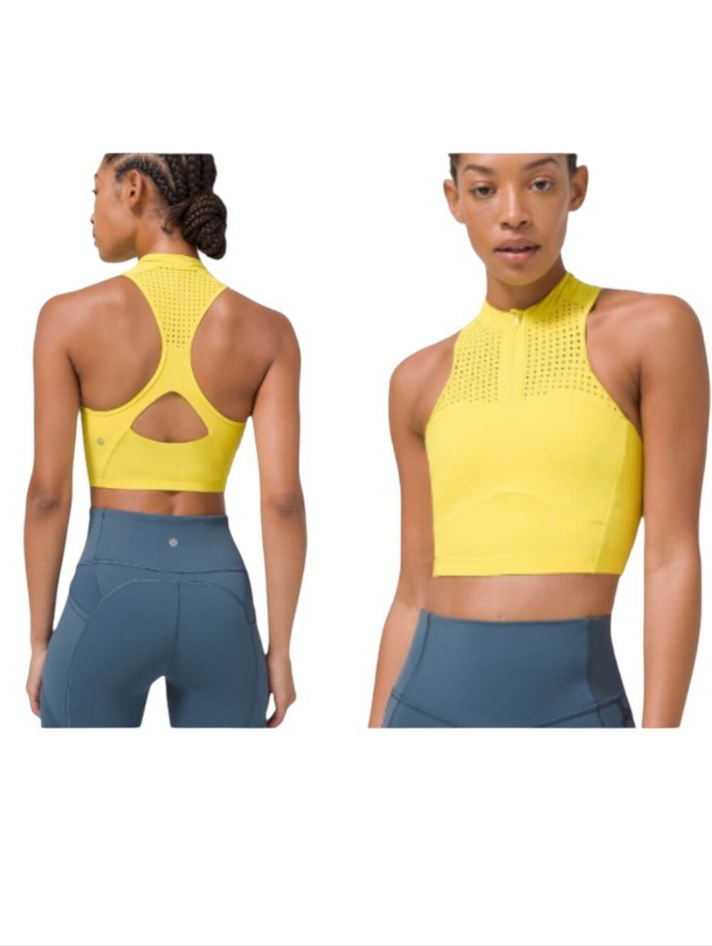 Lululemon Unleash Strength Bra Medium Support Yellow Serpentine Size 12